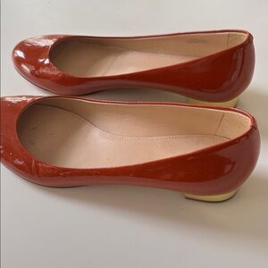 Glossy Rust color Ballet Flats by JCrew, made in Italy